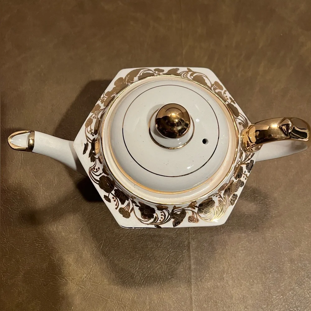Vintage Sadler Hexagonal Teapot Made in England 1940s-1960s Art Deco Period